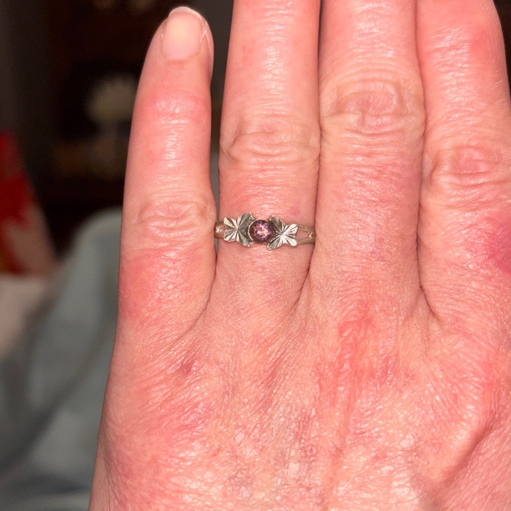 Elegant Silver and Purple Women's Ring